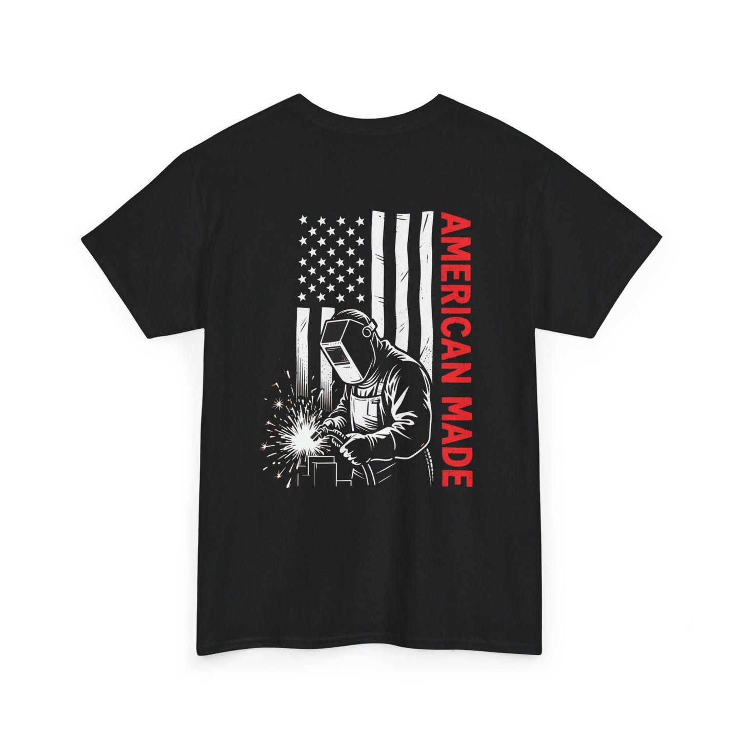 NOE “American Made” Welding T-Shirt – Exclusive North Metal Design | Patriotic Unisex Softstyle Tee for Welders